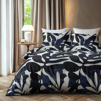 Dekbedovertrek Painted Leafs - Lits-Jumeaux (240x220 Cm) - Blauw Microvezel - Natuur - Zydante - Dekbed-Discounter.nl - 240 x 200/220 cm