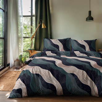 Dekbedovertrek Painted Swirls - Tweepersoons (200x200 Cm) - Taupe Microvezel - Natuur - Zydante - Dekbed-Discounter.nl - 200 x 200/220 cm