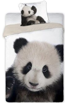 Dekbedovertrek Panda Zwart
