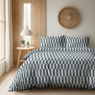 Dekbedovertrek Pastel Rectangles - Eenpersoons (140x200 Cm) - Meerkleurig Microvezel - - Fresh And Co - Dekbed-Discounter.nl