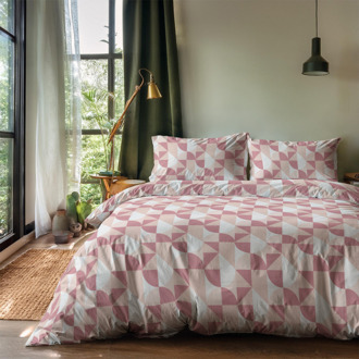 Dekbedovertrek Pastel Sharpes - Lits-Jumeaux (240x220 Cm) - Roze Microvezel - Natuur - Zydante - Dekbed-Discounter.nl - 240 x 200/220 cm