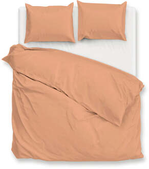 Dekbedovertrek Percale-Katoen - Oranje - Tweepersoons (200x200 Cm) - Oranje Percale Katoen - Effen - Zo!Home - Dekbed-Discounter.nl