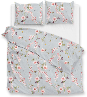 Dekbedovertrek Percale Katoen - Rafa - Eenpersoons (140x200 Cm) - Blauw Percale Katoen - Bloemen - Zo!Home - Dekbed-Discounter.nl - 140 x 200/220 cm