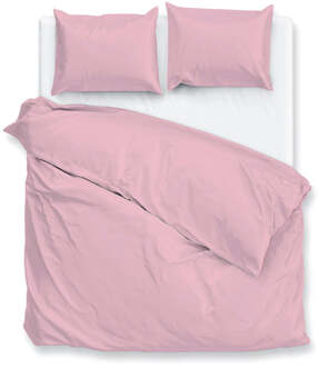 Dekbedovertrek Percale-Katoen - Roze - Eenpersoons (140x200 Cm) - Roze Percale Katoen - Effen - Zo!Home - Dekbed-Discounter.nl