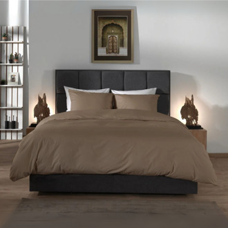 Dekbedovertrek Percale-Katoen - Taupe - Lits-Jumeaux XL (260x200 Cm) - Taupe Percale Katoen - Effen - Yellow Suites - Dekbed-Discounter.nl - 260 x 200/220 cm