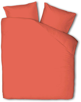 Dekbedovertrek Percale-Katoen - Uni - Koraal - Lits-Jumeaux (240x220 Cm) - Rood Percale Katoen Katoen - Effen - Presence - Dekbed-Discounter.nl - 240 x 200/220 cm