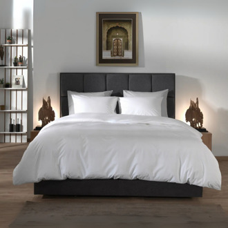 Dekbedovertrek Percale-Katoen - Wit - Lits-Jumeaux XL (260x200 Cm) - Wit & Off-white Katoen Percale Katoen - Effen - Yellow Suites - Dekbed-Discounter.nl