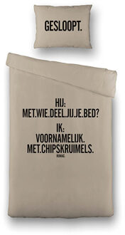 Dekbedovertrek RUMAG - Eenpersoons (140x200 cm) - Beige Microvezel - Dessin: Tekst - RUMAG - Dekbed-Discounter.nl