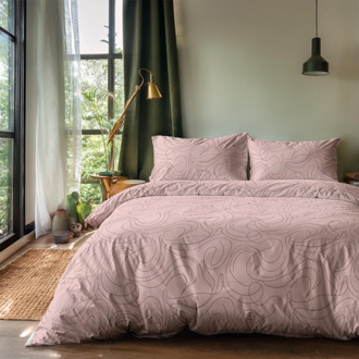 Dekbedovertrek Scirbbles - Lits-Jumeaux (240x220 Cm) - Roze Microvezel - Natuur - Zydante - Dekbed-Discounter.nl