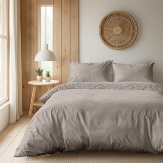 Dekbedovertrek Sketched Flowers - Eenpersoons (140x200 Cm) - Meerkleurig Microvezel - - Fresh And Co - Dekbed-Discounter.nl