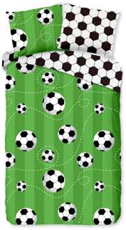 Dekbedovertrek Soccer 140 x 200/220 cm + 1 kussensloop Groen