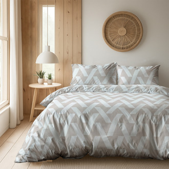 Dekbedovertrek Stacking Triangles - Eenpersoons (140x200 Cm) - Meerkleurig Microvezel - - Fresh And Co - Dekbed-Discounter.nl