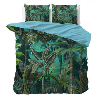 Dekbedovertrek Taisa - Tweepersoons (200x200 Cm) - Groen Microvezel - Natuur - Manilla - Dekbed-Discounter.nl