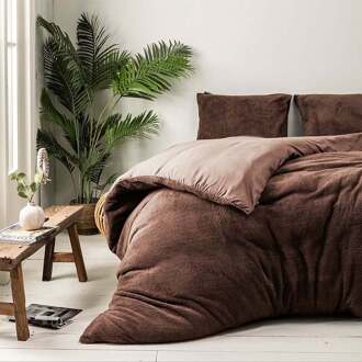 Dekbedovertrek Teddy - Bruin Dekbedovertrek - Eenpersoons (140x200 Cm) - Bruin Microvezel Teddy - Effen - Fresh And Co - Dekbed-Discounter.nl - 140 x 200/220 cm
