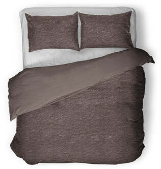 Dekbedovertrek Teddy - Bruin - Eenpersoons (140x200 Cm) - Bruin Microvezel Teddy - Effen - Fresh And Co - Dekbed-Discounter.nl
