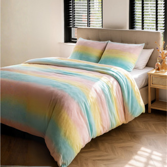Dekbedovertrek Teddy Fleece - Tie Dye - Tweepersoons (200x200 Cm) - Meerkleurig Microvezel Teddy - Patroon - Luna Bedding - Dekbed-Discounter.nl - 200 x 200/220 cm