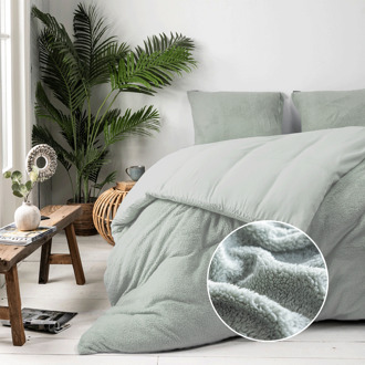 Dekbedovertrek Teddy - Lits-Jumeaux (240x220 Cm) - Jade Microvezel Teddy - Effen - Fresh And Co - Dekbed-Discounter.nl - 240 x 200/220 cm