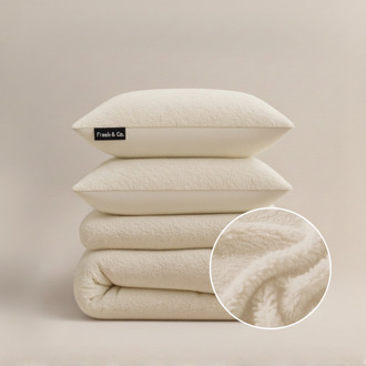Dekbedovertrek Teddy - Off White - Eenpersoons (140x200 Cm) - Off-white Microvezel Teddy - Effen - Fresh And Co - Dekbed-Discounter.nl