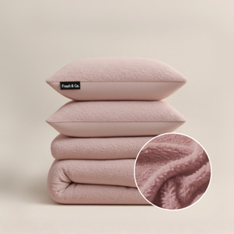 Dekbedovertrek Teddy - Roze - Tweepersoons (200x200 Cm) - Roze Microvezel Teddy - Effen - Fresh And Co - Dekbed-Discounter.nl - 200 x 200/220 cm