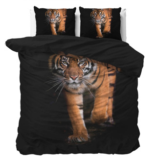 Dekbedovertrek Tiger Icon - Tweepersoons (200x200 Cm) - Zwart Microvezel - Dieren - Sleeptime Essentials - Dekbed-Discounter.nl