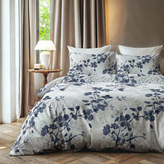 Dekbedovertrek Transquility Blue - Lits-Jumeaux (240x220 Cm) - Wit & Blauw Microvezel - Bloemen - Zydante - Dekbed-Discounter.nl