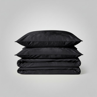 Dekbedovertrek Velvet Uni - Zwart - Eenpersoons (140x200 Cm) - Zwart Microvezel - Effen - Zydante - Dekbed-Discounter.nl