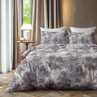 Dekbedovertrek Vintage Grey - Eenpersoons (140x200 Cm) - Grijs Microvezel - Natuur - Zydante - Dekbed-Discounter.nl - 140 x 200/220 cm