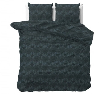 Dekbedovertrek Wavey - Navy - Tweepersoons (200x200 Cm) - Navy Microvezel - - Sleeptime Classy - Dekbed-Discounter.nl - 200 x 200/220 cm