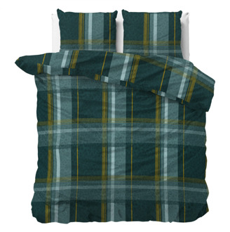 Dekbedovertrek Zoni - Lits-Jumeaux (240x220 Cm) - Groen Microvezel - - Sleeptime Classy - Dekbed-Discounter.nl - 240 x 200/220 cm