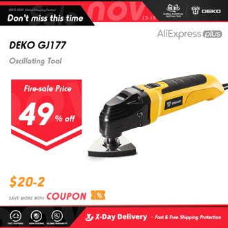 DEKO 220V Variable Speed Electric Multifunction Oscillating Tool Kit Multi-Tool Power Tool Electric Trimmer Saw w/ Accessories