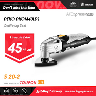 DEKO New 220V/50Hz AC DKOM40LD1 Variable Speed Electric Multifunction Oscillating Tool Electric Trimmer Saw with Accessories