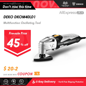 DEKO New 220V DKOM40LD1/2 Electric Multifunction Oscillating Tool Electric Trimmer Saw Variable Speed with Accessories