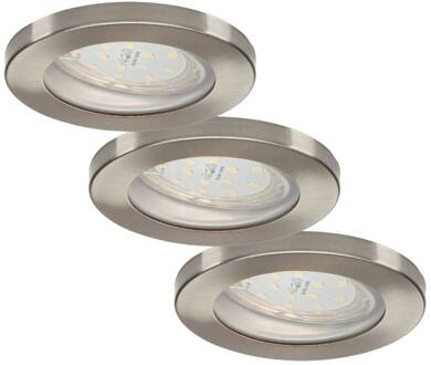 Delfan LED badkamer-inbouwlampen, 3 stuks zilver