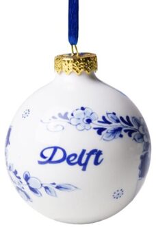 delfts blauw kerstbal bloemen delft