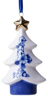 delfts blauw kerstornament - kerstboom ster, 8 cm