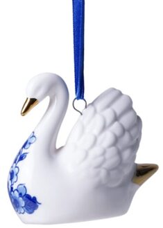 delfts blauw kerstornament - zwaan, 5 cm