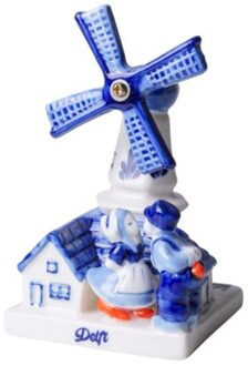 delfts blauw molen met kuspaar delft
