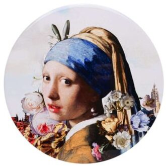 delfts blauw pannenonderzetter meisje met de parel - 18 cm