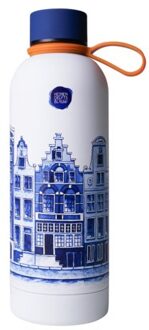 delfts blauw waterfles grachtenpanden