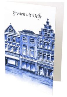 delfts blauw wenskaart - delft