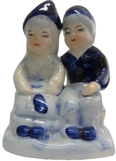 Delftsblauw aardewerk paartje zittend