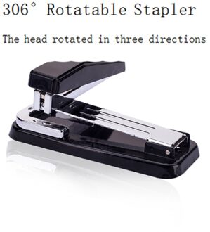 Deli 1Pc 306 Graden Draaibare Metalen Nietmachine Willekeurige Kleur Grote Maat Voor Kantoor School Papier Binding