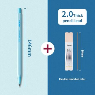 Deli 2.0 Dikke Kern Automatische Potlood Leerlingen 2b Druk De Potlood Vervangen Hb Potlood Kern Zonder Slijpen Test pen groen 1 HB refill 1