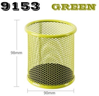 Deli 908 Metalen Potlood Stands Mesh Penhouder Desktop Briefpapier Metalen Pen Stand 9153-groen