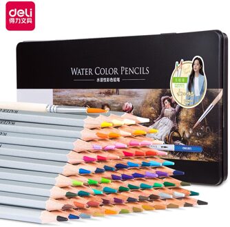 Deli Aquarel Potloden Ijzeren Doos Tekening Potlood Set Colores Profesionales Aquarelle Potloden Voor Schilderen Colouring Crayones 72 kleuren iron doos