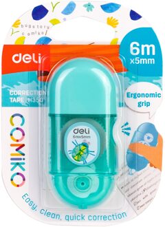 Deli Draagbare Correctie Tape Kawaii Wit Out Corrector Relatiegeschenk Briefpapier Studentenprijs School Office Supply EH350 6m blauw