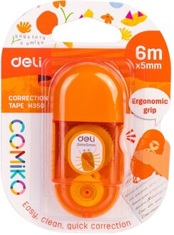 Deli Draagbare Correctie Tape Kawaii Wit Out Corrector Relatiegeschenk Briefpapier Studentenprijs School Office Supply EH350 6m oranje
