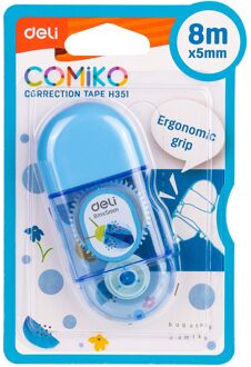 Deli Draagbare Correctie Tape Kawaii Wit Out Corrector Relatiegeschenk Briefpapier Studentenprijs School Office Supply EH350 8m blauw