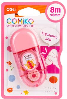 Deli Draagbare Correctie Tape Kawaii Wit Out Corrector Relatiegeschenk Briefpapier Studentenprijs School Office Supply EH350 8m roze