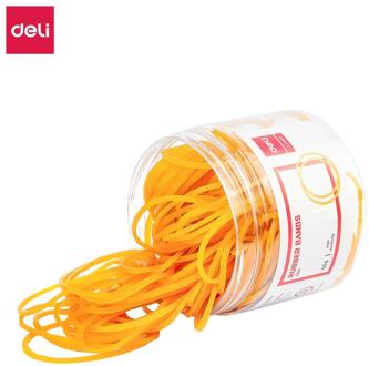 Deli E3214 Geel Elastische Rubberen Band 50Gram/Buis (160 Stuks) bank Papier Bill Loop Stretchable Ring Bands Home Kantoorbenodigdheden